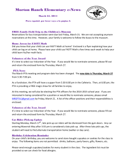 Morton Ranch Elementary e-News