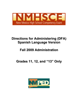 Table of Contents - New Mexico State Department of Education