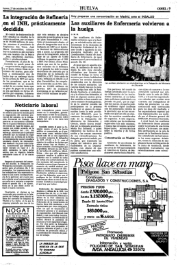 La integración de Reﬁnería ,en el INH, prácticamente ` decidida
