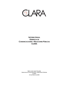informe anual gerencia de comunicaciones y relaciones públicas clara