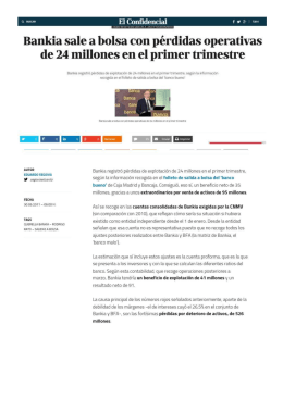 Bankia sale a bolsa con perdidas operativas