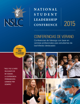 Bajar Folleto Aquí - NSLC - National Student Leadership Conference