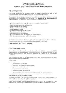 TEXTOS PARA EL FOLLETO ÁGORA JUVENIL XXII
