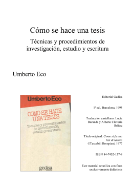 Cómo se hace una tesis - Facultad de Ciencias Exactas, Ingeniería