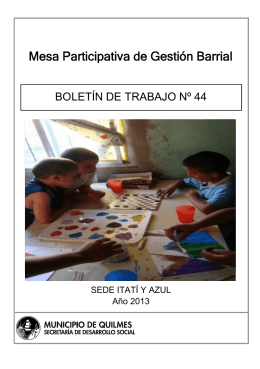 Mesa Participativa de Gestión Barrial