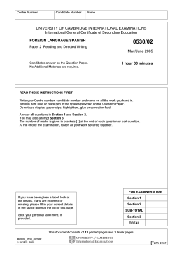 UNIVERSITY OF CAMBRIDGE INTERNATIONAL EXAMINATIONS