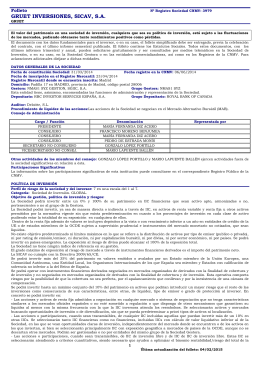 GRUET INVERSIONES, SICAV, S.A.