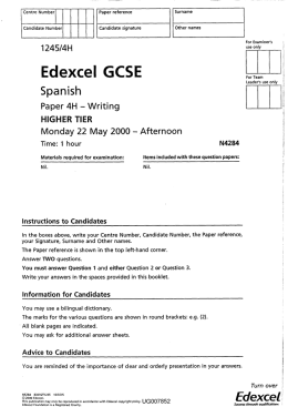 Edexcel GCSE - Spanish Revision