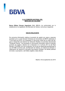 Documento Informativo Dividendo Opción Octubre 2015