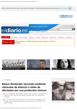 Banco Santander esconde mediante cláusulas