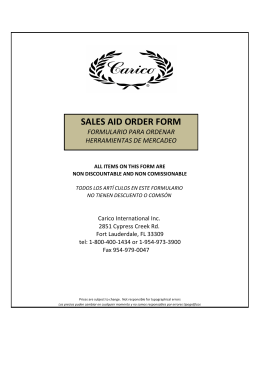 SALES AID ORDER FORM