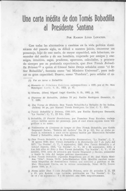 Una carta inédita de don Tomás Bobadilla al Presidente Santana