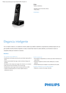 Product Leaflet: Teléfono inalámbrico, pantalla de 4,6