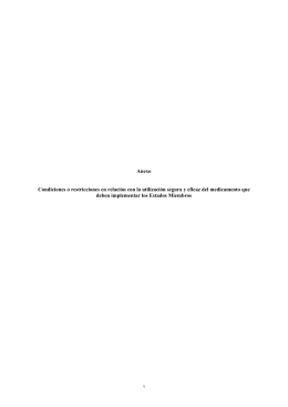 Anexo Condiciones o restricciones en relación con la utilización