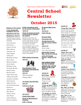 Central School Newsletter - Banning Unified School District