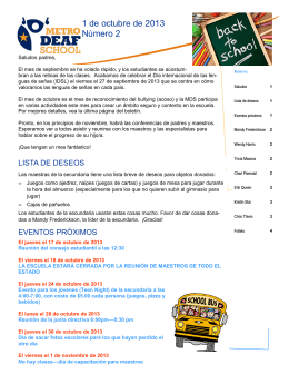HS Newsletter 10.1.2013 español