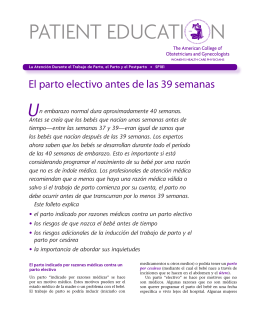 Patient Education Pamphlet, SP181, El parto electivo antes de las