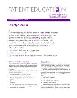 Patient Education Pamphlet, SP135, La colposcopia