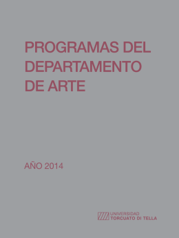 PROGRAMAS DEL DEPARTAMENTO DE ARTE