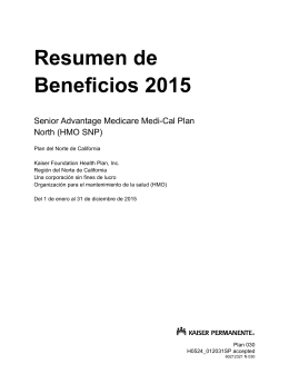 2015 Summary of Benefits for Medicare Medi-Cal plan