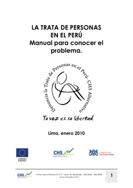 La trata de personas en el Perú - Ministerio del Trabajo y Promoción