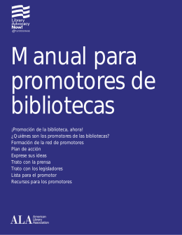 Manual para Promotores de Bibliotecas
