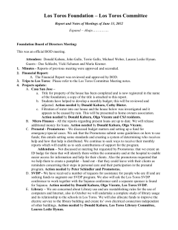 Los Toros Foundation – Los Toros Committee