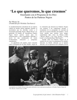 `Lo que queremos, lo que creemos`