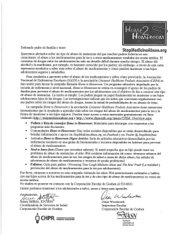 Estimado padre de familia o tutor: Queremos alertarlos sobre un tipo