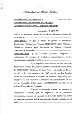 aprobación del "reglamento técnico mercosur sobre rotulado