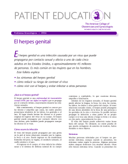 Patient Education Pamphlet, SP054, El herpes genital