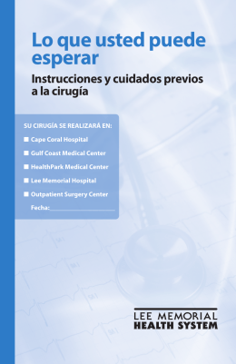 Lo que usted puede esperar - Lee Memorial Health System