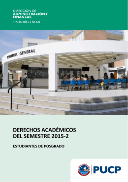 POSGRADO - Folleto Informativo sobre los Derechos Académicos