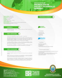 Nivel Académico: Especialización Duración: Dos (2) Semestres