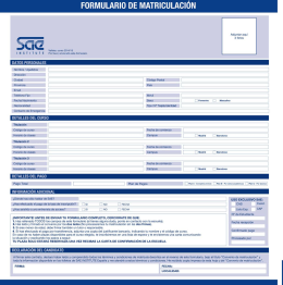 FORMULARIO DE MATRICULACIÓN