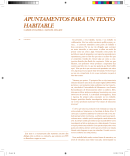 Apuntamentos para un texto habitable