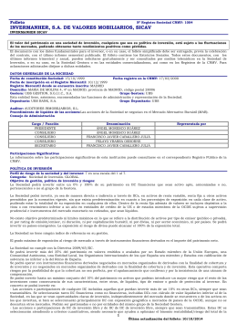 INVERMANHER, S.A. DE VALORES MOBILIARIOS, SICAV