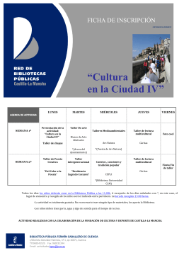 folleto inscripción cultura en la ciudad