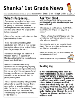 Shanks` 1st Grade News