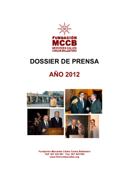 Dossier de prensa 2012 - Fundación Mercedes Calles y Carlos