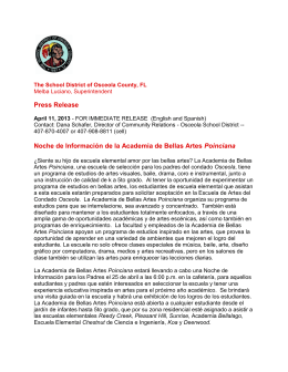 Press Release Noche de Información de la Academia de Bellas