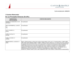 Eventos relevantes del IPC, Fibras y CKD`s 30/05/2014