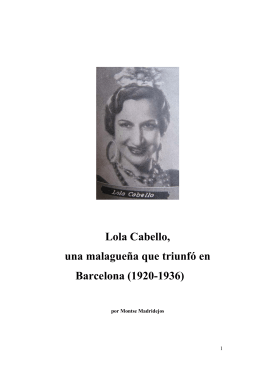 Lola Cabello, una malagueña que triunfó en Barcelona (1920