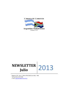 Newsletter Nº 02 – Julio 2013 - Cámara de Comercio Argentino