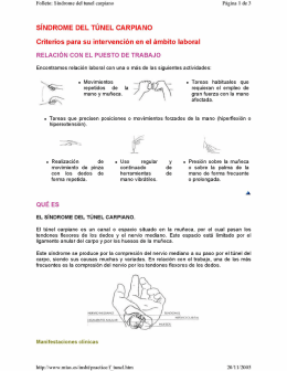 SÍNDROME DEL TÚNEL CARPIANO