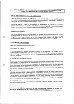 MEMOREA S&Uuml;BRE LAS MODALIQADES PREVISTAS DE