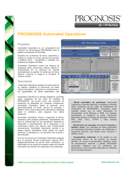 PROGNOSIS Automated Operations