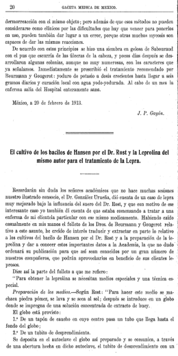 20 GACETA MEDICA DE MEXICÓ. dermorreacción con el mismo