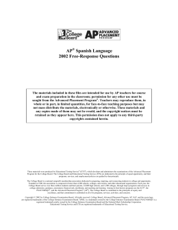 2002 AP Spanish Language Free