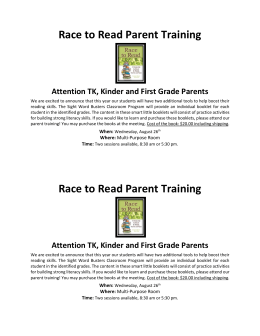 Race to Read Parent Training Race to Read Parent Training